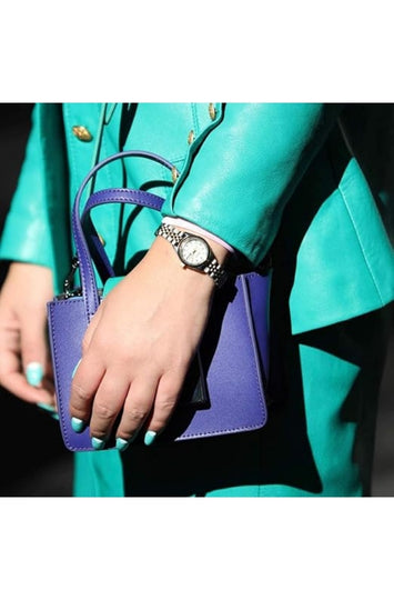 Women's Crystal-Accented Bracelet Watch with Day/Date