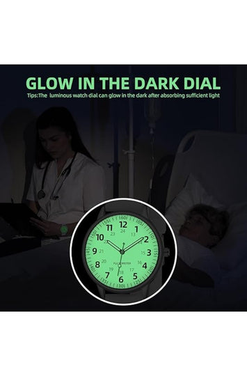 Women's Analog Quartz Watch with Silicone Strap and Luminous Dial