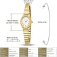Women's Small Oval Gold-Tone Watch with Expansion Band