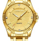 Men's Gold-Tone Stainless Steel Watch with Crystal Hour Markers