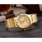 Men's Gold-Tone Stainless Steel Watch with Crystal Hour Markers