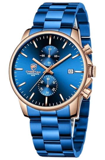 Men's Quartz Chronograph Watch with Stainless Steel Band