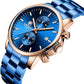 Men's Quartz Chronograph Watch with Stainless Steel Band