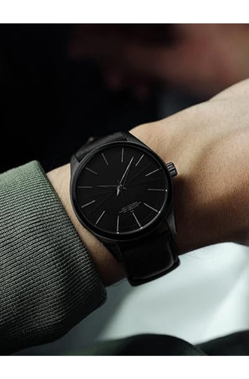 Men's Minimalist Quartz Watch with Leather Band