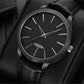 Men's Minimalist Quartz Watch with Leather Band