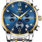 Men's Stainless Steel Chronograph Watch with Date Display