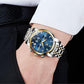 Men's Stainless Steel Chronograph Watch with Date Display