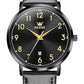 Men's Analog Quartz Watch with Leather Strap and Date Display
