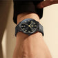 Men's Analog Quartz Watch with Leather Strap and Date Display