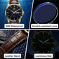 Men's Analog Quartz Watch with Leather Strap