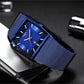 Men's Square Analog Quartz Watch with Mesh Steel Band