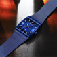 Men's Square Analog Quartz Watch with Mesh Steel Band
