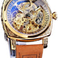 Men's Mechanical Self-Winding Square Watch with Skeleton Design