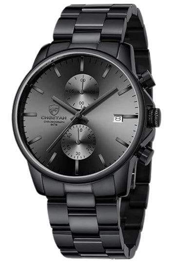 Men's Quartz Chronograph Watch with Stainless Steel Band