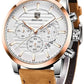 Men's Quartz Chronograph Watch with Leather Band