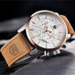 Men's Quartz Chronograph Watch with Leather Band