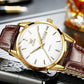 Men's Analog Quartz Watch with Leather Strap