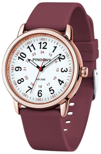 Analog Quartz Watch with Luminous Dial and Military Time