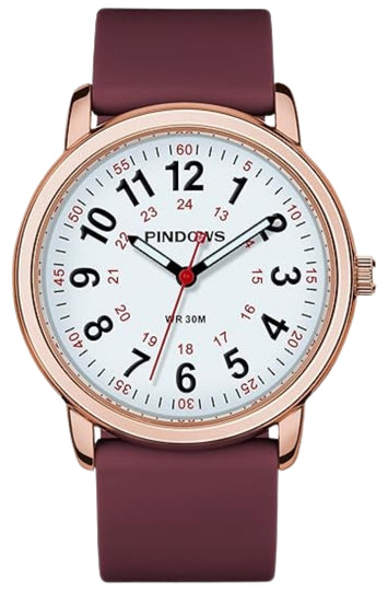 Analog Quartz Watch with Luminous Dial and Military Time