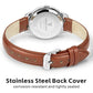 Women's Minimalist Analog Quartz Watch with Leather Strap