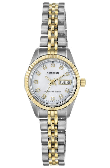 Women's Crystal-Accented Bracelet Watch with Day/Date