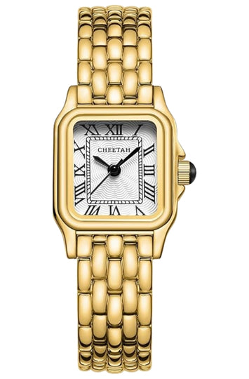 Women's Small Rectangular Gold-Tone Bracelet Watch