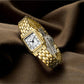 Women's Small Rectangular Gold-Tone Bracelet Watch