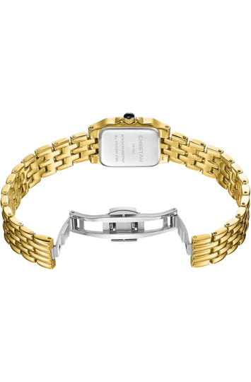 Women's Small Rectangular Gold-Tone Bracelet Watch