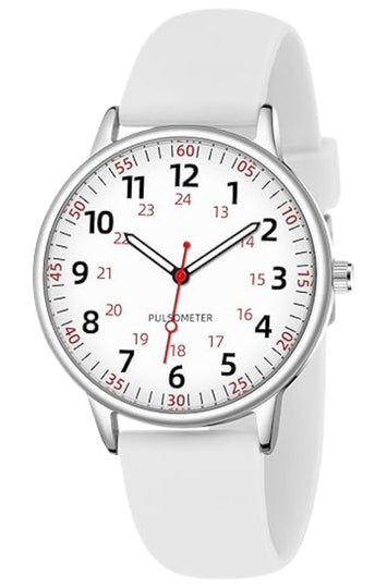 Women's Analog Quartz Watch with Silicone Strap and Luminous Dial