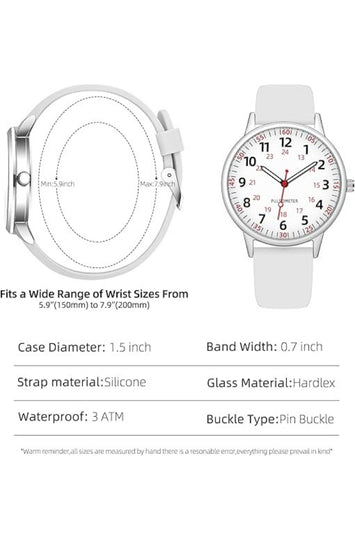 Women's Analog Quartz Watch with Silicone Strap and Luminous Dial