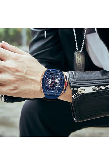 Men's Multi-Function Quartz Watch with Silicone Strap