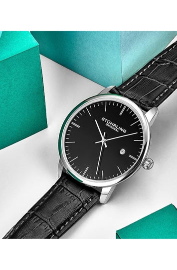 Men's Watch with Calfskin Leather Band