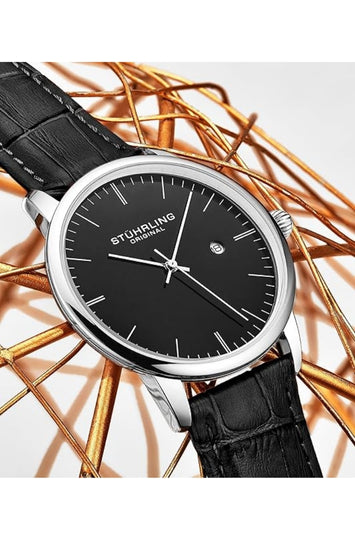 Men's Watch with Calfskin Leather Band