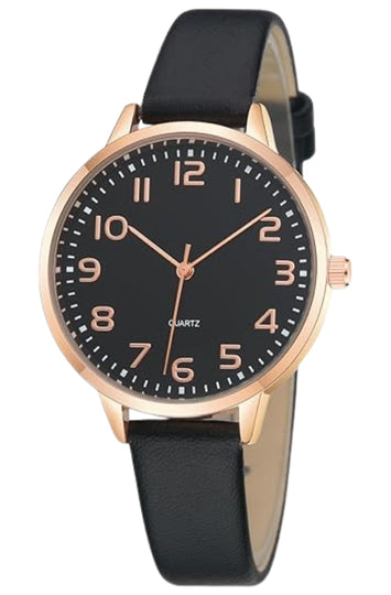 Women's Analog Quartz Watch with Leather Strap