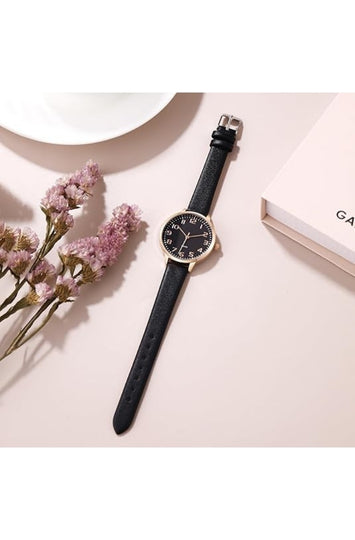 Women's Analog Quartz Watch with Leather Strap