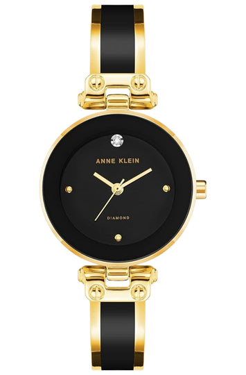 Women's Gold-Tone Bangle Watch with Diamond Accent