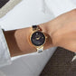 Women's Gold-Tone Bangle Watch with Diamond Accent