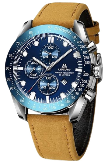 Men's Analog Quartz Chronograph Watch - Waterproof Business Style
