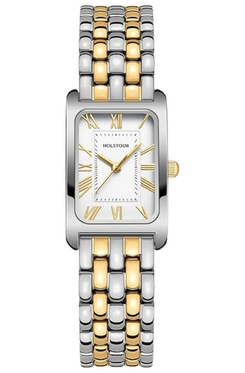 Women's Rectangular Watch with Roman Numeral Dial