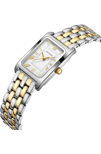 Women's Rectangular Watch with Roman Numeral Dial