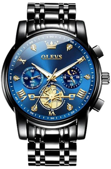 Men's Analog Quartz Watch with Stainless Steel Band